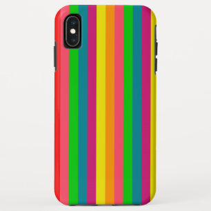 マルチカラーレインボー 縦ストライプ柄 iPhone XS MAXケース