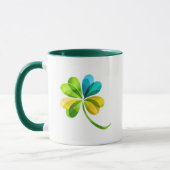 マルチカラー幾何学シャムロックSt. Patrick's Dayマグ マグカップ (左)