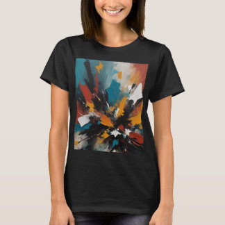 マルチカラー抽象アートTシャツ Tシャツ