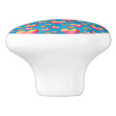 マルチカラー水彩ハート 陶器プルチェーンストラップ セラミックノブ (側面)
