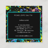 マルチカラー絵を描(ばちゃばちゃ)跳ねるメイクアップアーティスト  スクエア名刺 (裏面)