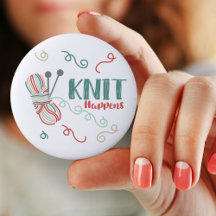 マルチカラー編み物用毛糸で「Knit Happens」