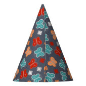 マルチカラー蝶の漫画 パーティーハット (裏面)