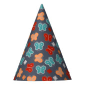 マルチカラー蝶の漫画 パーティーハット (正面)