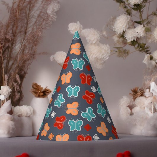 マルチカラー蝶の漫画 パーティーハット