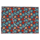 マルチカラー蝶の漫画 ラージペーパーバッグ (裏面)