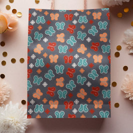 マルチカラー蝶の漫画 ラージペーパーバッグ