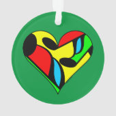 マルチカラー音楽ノートハートパターン オーナメント (裏面)