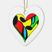 マルチカラー音楽ノートハートパターン セラミックオーナメント (左)