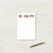 マルチカラー はがきサイズ付箋 Be Happy ポストイット (デスク上)
