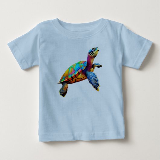 マルチカラー ウミガメ ベビーTシャツ (正面)