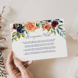 マルチカラー エレガント フラワー ハニームーン ウィッシュ エンクロージャーカード