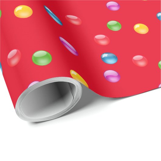 マルチカラー シャイニー ポルカドット コンフェッティ DIY 背景 ラッピングペーパー (ロールコーナー)