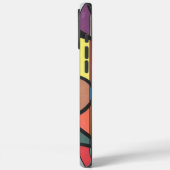 マルチカラー ストライプ 抽象的な流れる黒い曲線 Case-Mate iPhoneケース (裏面 / 左)