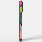 マルチカラー ストライプ 抽象的な流れる黒い曲線 Case-Mate iPhoneケース (裏面 / 右)