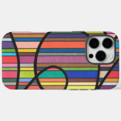 マルチカラー ストライプ 抽象的な流れる黒い曲線 Case-Mate iPhoneケース (裏面 (横))