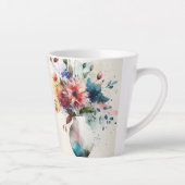 マルチカラー ダークブルー 薔薇 花 #4 カフェラテマグ (右)