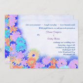 マルチカラー ボーホー レインボー フラワー ウェディング 招待状 (正面/裏面)