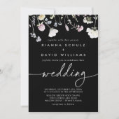 マルチカラー ボーホー 秋 フラワー フロント & バック ウェディング 招待状 (正面)