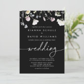 マルチカラー ボーホー 秋 フラワー フロント & バック ウェディング 招待状 (スタンド正面)