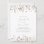 マルチカラー ワイルドフラワー スイート 16 誕生日パーティー 招待状 (正面)