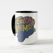 マルチカラー「裕福なウィムシー」の手紙デザイン マグカップ (正面左)
