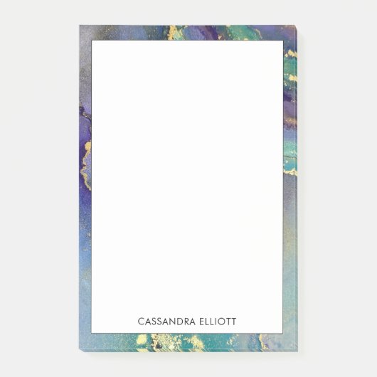 マルチカラー&金ゴールドマーリング抽象芸術液芸術 ポストイット (正面)