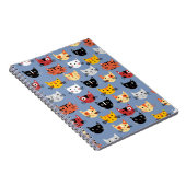 マルチキャッツかわいいパターズブルー ノートブック (右側)