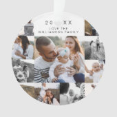 マルチグリッドフォトコラージブラック&金ゴールドパイン オーナメント (正面)