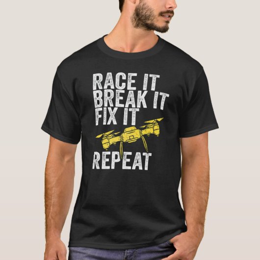 マルチコプタパイロット用ドローン四重計レース Tシャツ (正面)