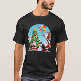**「マルチサンタのクリスマス楽しさ – 3D カートゥーン透明」** Tシャツ