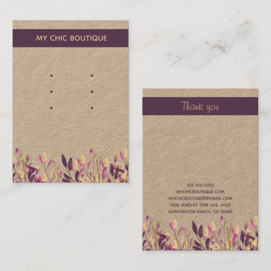 マルチスタッドイヤリングディスプレイクラフトフローラボーホ 名刺 (正面/裏面)