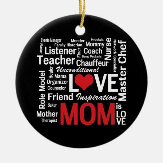 マルチタスクお母さん-母の日かお母さんの誕生日 セラミックオーナメント (正面)