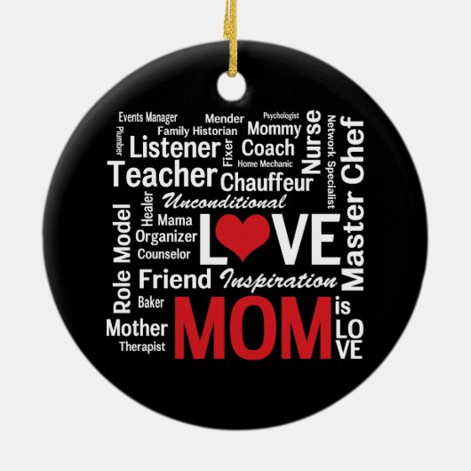 マルチタスクお母さん-母の日かお母さんの誕生日 セラミックオーナメント (裏面)