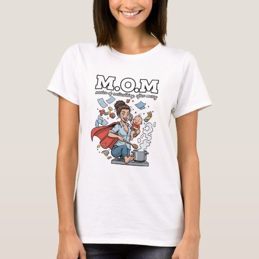 マルチタスクの達人だけどよく部屋を散らかすM.O.M Tシャツ (正面)