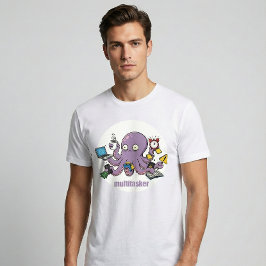 マルチタスクの達人 - 笑える混沌としたタコのブラックユーモア Tシャツ