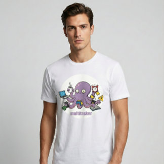 マルチタスクの達人 - 笑える混沌としたタコのブラックユーモア Tシャツ
