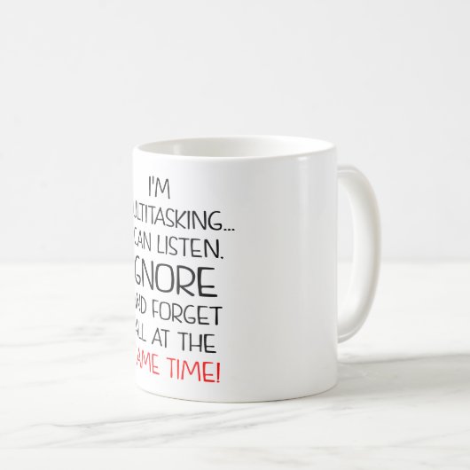 マルチタスクは無聞視で忘れきる コーヒーマグカップ (正面右)
