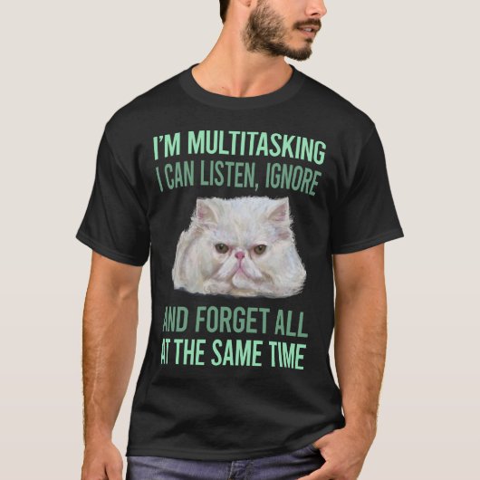 マルチタスクペルシャ猫 27 Tシャツ (正面)