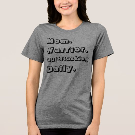 マルチタスクママウォーリアグレー トライブレンドTシャツ (正面)