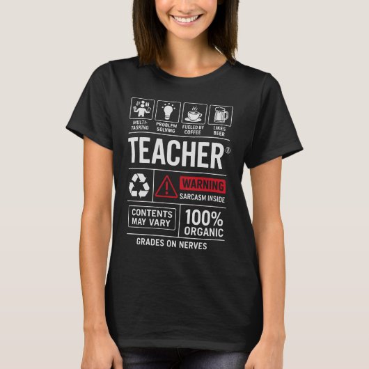 マルチタスク教師の定義 - 面白いデザイン Tシャツ (正面)