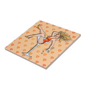 マルチニガラスのコースタータイルにピンアップの女の子 タイル (側面)