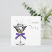マルチニグラスパープルマルチニパーティの招待状 招待状 (スタンド正面)