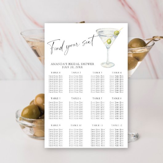 マルチニブライダルシャワー座席表 ポスター