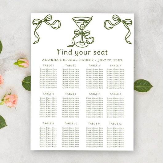 マルチニブライダルシャワー座席表 ポスター