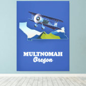 マルチノマオレゴンの旅行マップ キャンバスプリント (インサイチュ (ウッドフロア))