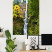 マルチノマ滝、コロンビアリバーゲージ、オレゴン ポスター (ホームオフィス)