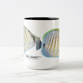 マルチバンドのButterflyfish、Chaetodonのmulticinctus ツートーンマグカップ (中央)