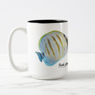 マルチバンドのButterflyfish、Chaetodonのmulticinctus ツートーンマグカップ