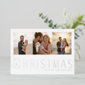 マルチフォトのクリスマスカード 箔シーズンカード (立ち正面)
